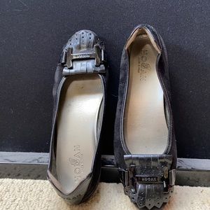 Black suede Hogan ballet flats